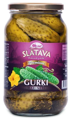 SLĀTAVA Marinēti gurķi Premium 880 g